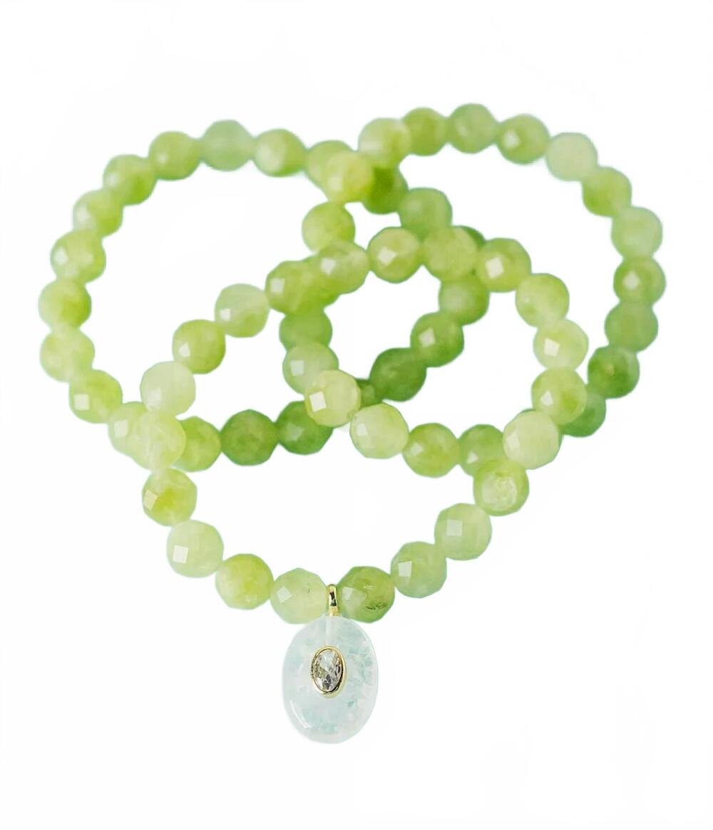 NEW MACRAE & CO women's citrus bloom bracelet set in green
